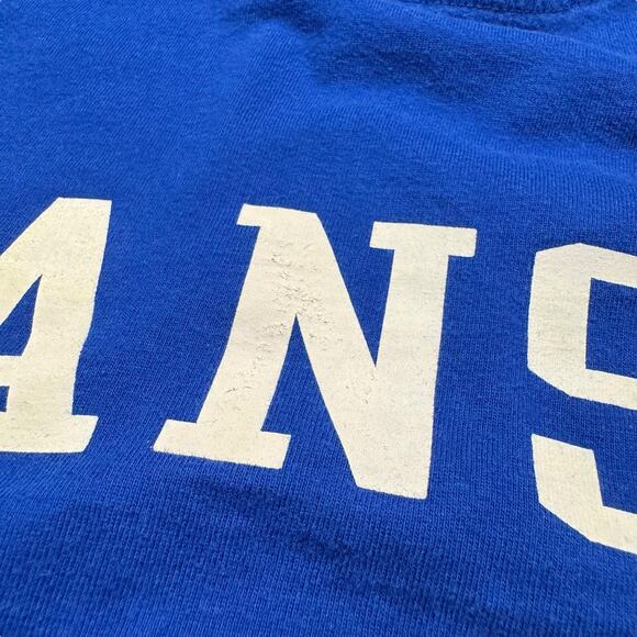 Kansas Jayhawks Shirt Men's XL‎ Adidas Striped Long Sleeve Blue White Basketball - Picture 10 of 10